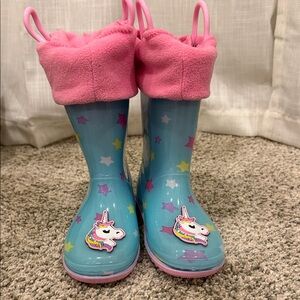Kids Unicorn Rain Boots size 9